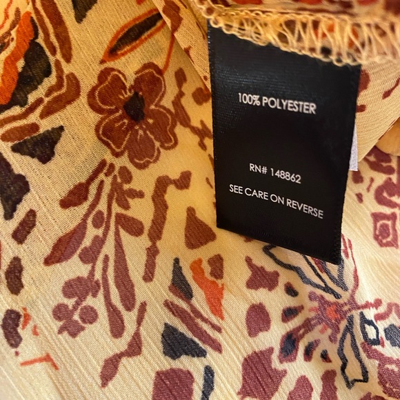 🆕 TORRID Medallion Crinkle Chiffon Raglan Tie Front Office Blouse SZ 5 5X - Picture 4 of 9